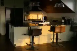 Cuisine équipée dans un hôtel écolo à Toulouges