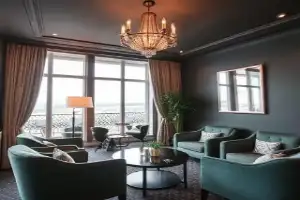 Salons communs dans un hôtel de jeunesse à Pérouges